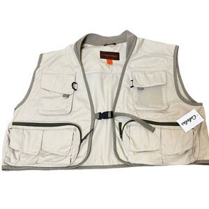 NWT Cabela's Copper River Fly Fishing Vest Size Large Beige Tan